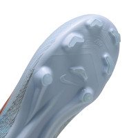 Nike Mercurial Superfly 11 Academy Gazon Naturel Artificiel Chaussures de Foot (MG) Enfants Bleu Clair Orange Gris Argenté