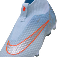 Nike Mercurial Superfly 11 Academy Gazon Naturel Artificiel Chaussures de Foot (MG) Enfants Bleu Clair Orange Gris Argenté