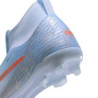 Nike Mercurial Superfly 11 Academy Gazon Naturel Artificiel Chaussures de Foot (MG) Enfants Bleu Clair Orange Gris Argenté