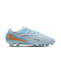 Nike Phantom 6 Low Elite Gras Voetbalschoenen (FG) Lichtblauw Oranje Zilvergrijs