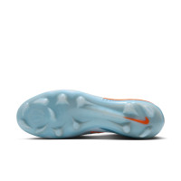 Nike Phantom 6 Low Elite Gras Voetbalschoenen (FG) Lichtblauw Oranje Zilvergrijs