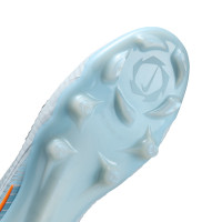 Nike Phantom 6 Low Elite Gras Voetbalschoenen (FG) Lichtblauw Oranje Zilvergrijs