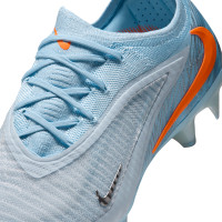 Nike Phantom 6 Low Elite Gras Voetbalschoenen (FG) Lichtblauw Oranje Zilvergrijs
