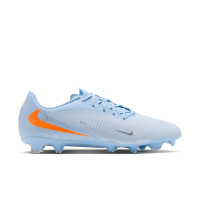 Nike Phantom 6 Low Academy Gras / Kunstgras Voetbalschoenen (MG) Lichtblauw Oranje Zilvergrijs