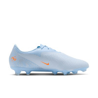 Nike Phantom 6 Low Academy Gras / Kunstgras Voetbalschoenen (MG) Lichtblauw Oranje Zilvergrijs