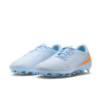 Nike Phantom 6 Low Academy Gras / Kunstgras Voetbalschoenen (MG) Lichtblauw Oranje Zilvergrijs