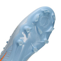 Nike Phantom 6 Low Academy Gras / Kunstgras Voetbalschoenen (MG) Lichtblauw Oranje Zilvergrijs