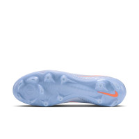 Nike Phantom 6 High Academy Gras / Kunstgras Voetbalschoenen (MG) Lichtblauw Oranje Zilvergrijs