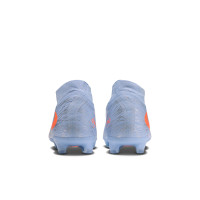Nike Phantom 6 High Academy Gras / Kunstgras Voetbalschoenen (MG) Lichtblauw Oranje Zilvergrijs