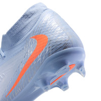 Nike Phantom 6 High Academy Gras / Kunstgras Voetbalschoenen (MG) Lichtblauw Oranje Zilvergrijs