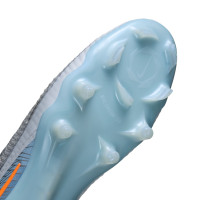 Nike Phantom 6 High Elite Gazon Naturel Chaussures de Foot (FG) Bleu Clair Orange Gris Argenté