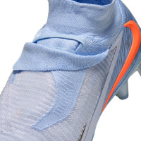 Nike Phantom 6 High Elite Gazon Naturel Chaussures de Foot (FG) Bleu Clair Orange Gris Argenté