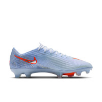 Nike Zoom Mercurial Superfly 11 Elite Gazon Naturel Chaussures de Foot (FG) Bleu Clair Orange Gris Argenté