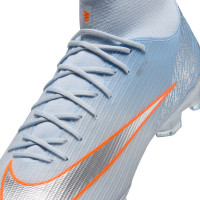 Nike Mercurial Superfly 11 Academy Gras / Kunstgras Voetbalschoenen (MG) Lichtblauw Oranje Zilvergrijs