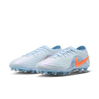 Nike Tiempo Maestro Elite Gazon Artificiel Chaussures de Foot (AG) Bleu Clair Orange Gris Argenté