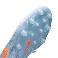 Nike Tiempo Maestro Elite Gazon Artificiel Chaussures de Foot (AG) Bleu Clair Orange Gris Argenté