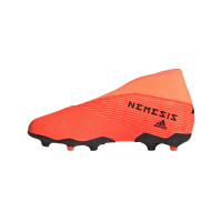 adidas NEMEZIZ 19.3 LL Grass Chaussures de Foot (FG) Enfant Orange Noir