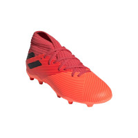 adidas NEMEZIZ 19.3 Grass Chaussure de Chaussures de Foot (FG) Enfant Orange Rouge Noir