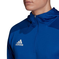 Veste d'entraînement à capuche Adidas Condivo 20, bleu et blanc