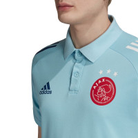 adidas Ajax Polo Trainingsset 2020-2021 Lichtblauw Blauw