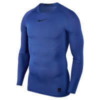 Nike Pro Compressieshirt Lange Mouwen Blauw Zwart