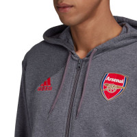 adidas Arsenal 3S Full Zip Hoodie 2020-2021 Donkergrijs