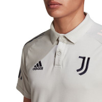 adidas Juventus Polo 2020-2021 Lichtgrijs Donkerblauw