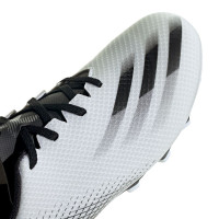 adidas X GHOSTED.4 Gras/Kunstgras Voetbalschoenen (FxG) Wit Zwart Zilver