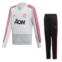 adidas Manchester United Trainingspak 2018-2019 Kids Grijs Rood