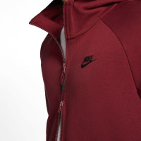 Nike Tech Fleece Hoodie Full Zip Donkerrood Zwart
