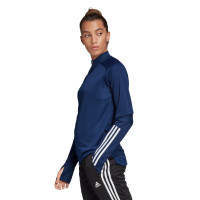 Haut d'entraînement adidas Condivo 20 1/4-Zip pour femmes, bleu foncé, blanc