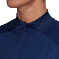 Haut d'entraînement adidas Condivo 20 1/4-Zip pour femmes, bleu foncé, blanc