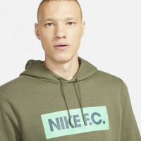 Nike F.C. Essential Fleece Hoodie Olijfgroen Blauw