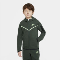 Veste Nike Tech Fleece pour enfants vert foncé, noir citron