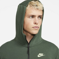 Nike Tech Fleece Vest Donkergroen Lime Zwart