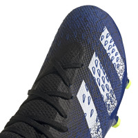 adidas Predator Freak.3 Low Grass Chaussure de Chaussures de Foot (FG) Noir Blanc Jaune
