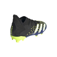 adidas Predator Freak.1 Grass Chaussure de Chaussures de Foot (FG) Enfant Noir Blanc Jaune