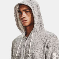 Under Armour Full Zip Sweat à Capuche Hoodie Rival Terry Blanc Gris