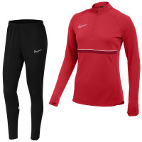 Nike Dri-Fit Academy 21 Trainingspak Dames Rood Zwart