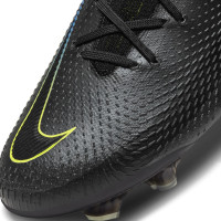 Nike Phantom GT Elite Grass Chaussures de Foot (FG) Noir Jaune Bleu