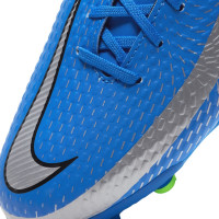 Nike Phantom GT Academy Grass/Artificial Turf Chaussures de Foot (MG) Enfant Bleu Argent Vert