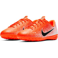 Nike Mercurial Vapor 12 ACADEMY GS TF Voetbalschoenen Kids Oranje Zwart Wit