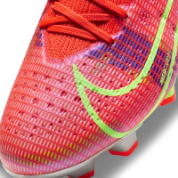 Nike Mercurial Superfly 8 Pro Grass Chaussure de Chaussures de Foot (FG) Rouge Argent