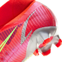 Nike Mercurial Superfly 8 Pro Grass Chaussure de Chaussures de Foot (FG) Rouge Argent