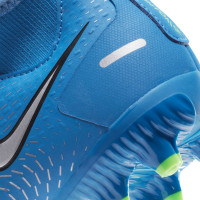 Nike Phantom GT Academy DF Grass/Artificial Turf Chaussures de Foot (MG) Enfants Bleu Argent Vert