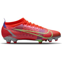 Nike Mercurial Vapor 14 Pro Grass Chaussures de Foot (FG) Rouge Argent