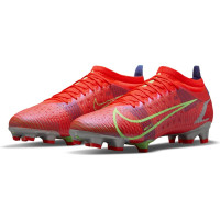 Nike Mercurial Vapor 14 Pro Grass Chaussures de Foot (FG) Rouge Argent