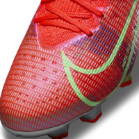 Nike Mercurial Vapor 14 Pro Grass Chaussures de Foot (FG) Rouge Argent