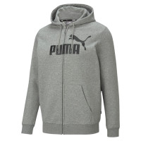 PUMA Essential Big Logo Full-Zip Sweat à Capuche Hoodie Gris Noir
