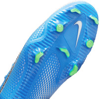 Nike Phantom GT Pro DF Grass Chaussures de Foot (FG) Bleu Argent Vert